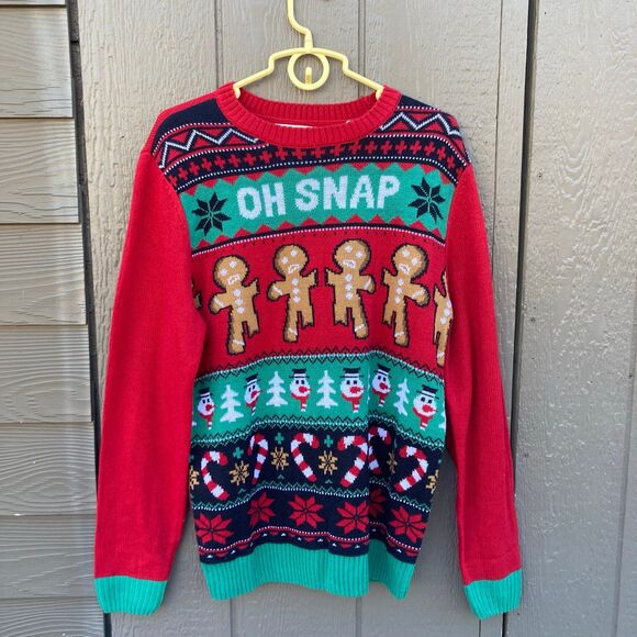 Other - oh snap gingerbread man ugly novelty christmas sweater men’s size large